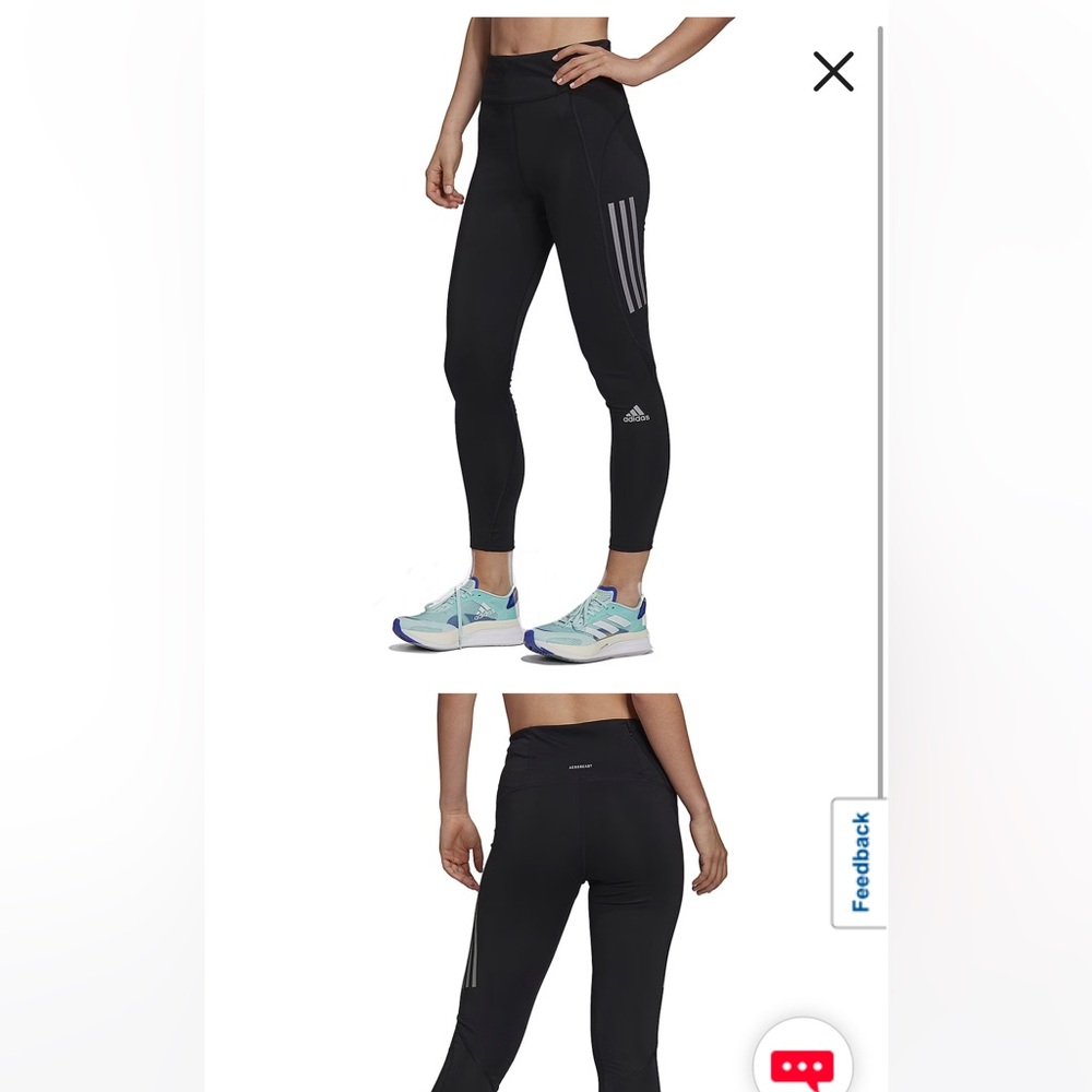 Adidas running leggings in black.